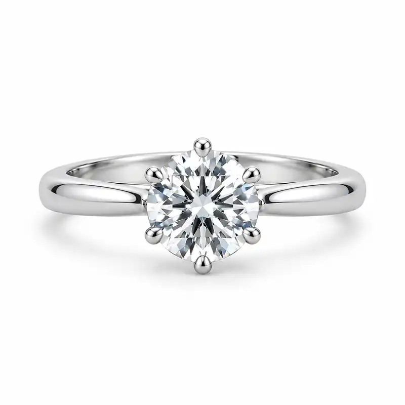 silver-solitaire-ring-round-stone انگشتر تک نگین طرح سولیتر