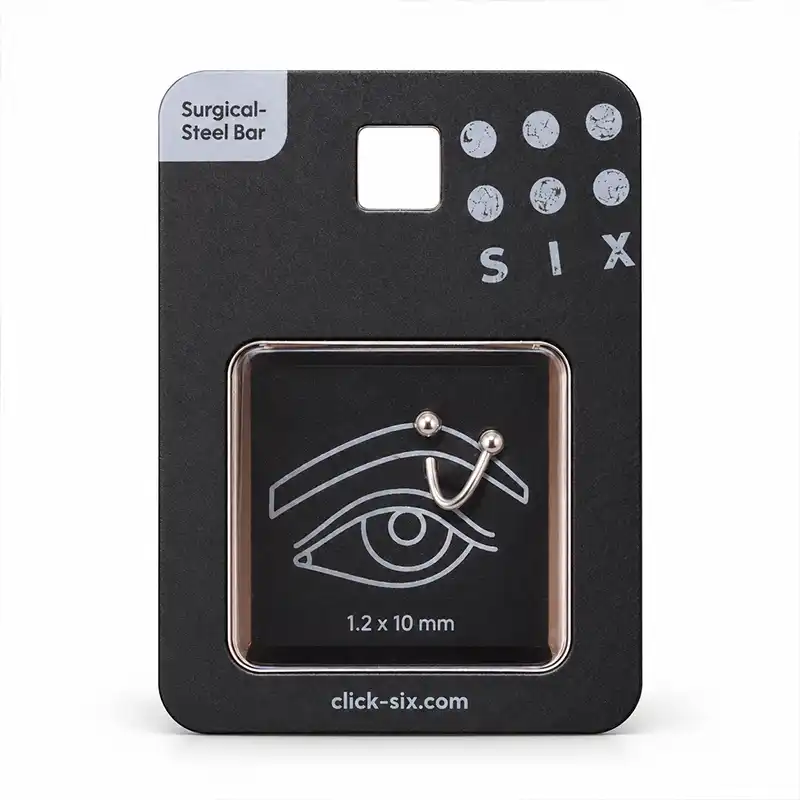 surgical-steel-eyebrow-barbell-1-2x10mm پیرسینگ ابرو استیل جراحی نقرهای
