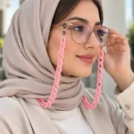 بند عینک زنجیری صورتی مدل فانتزی