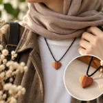 خرید گردنبند قلب چوبی