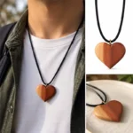 خرید گردنبند قلب چوبی